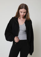 Breeze Zip-Up Fleece Hoodie in Noir by Sydney Los Angeles