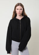 Noir Breeze Zip-Up Fleece Hoodie, made in LA by Sydney Los Angeles