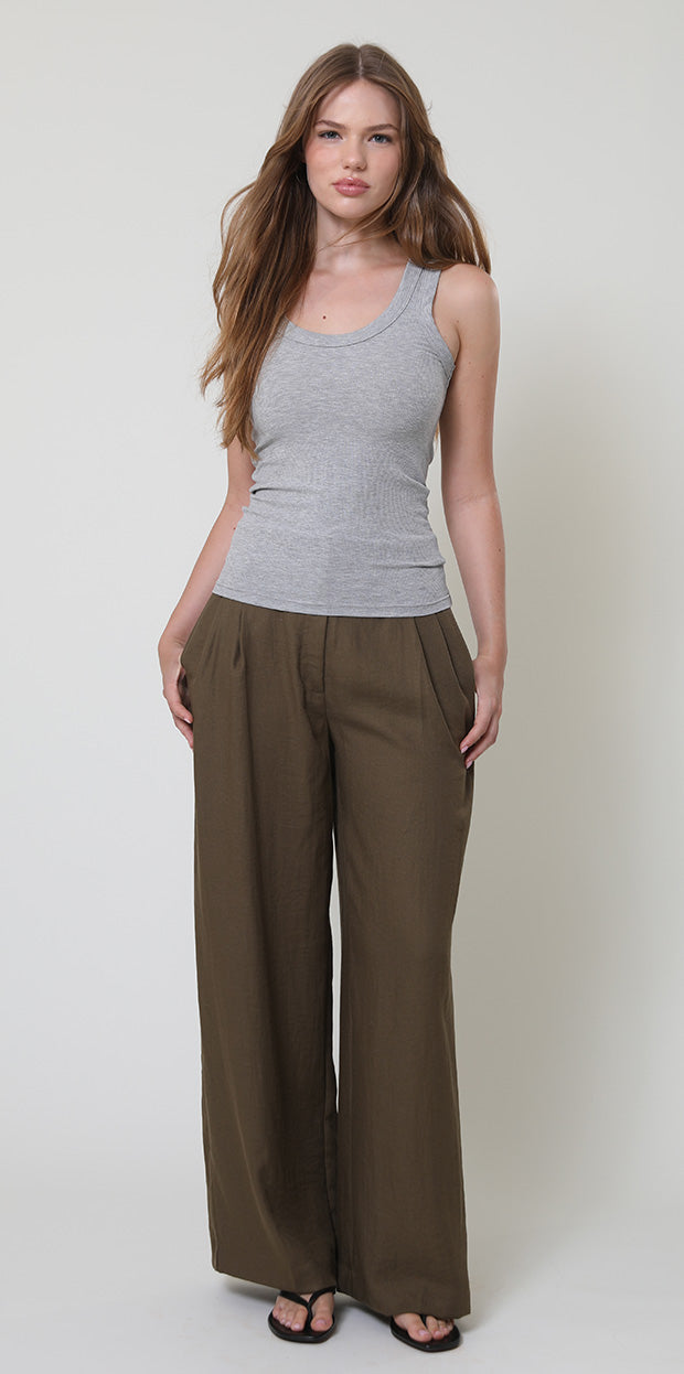 Heather Grey Palm Springs Eve Tank, made in LA by Sydney Los Angeles